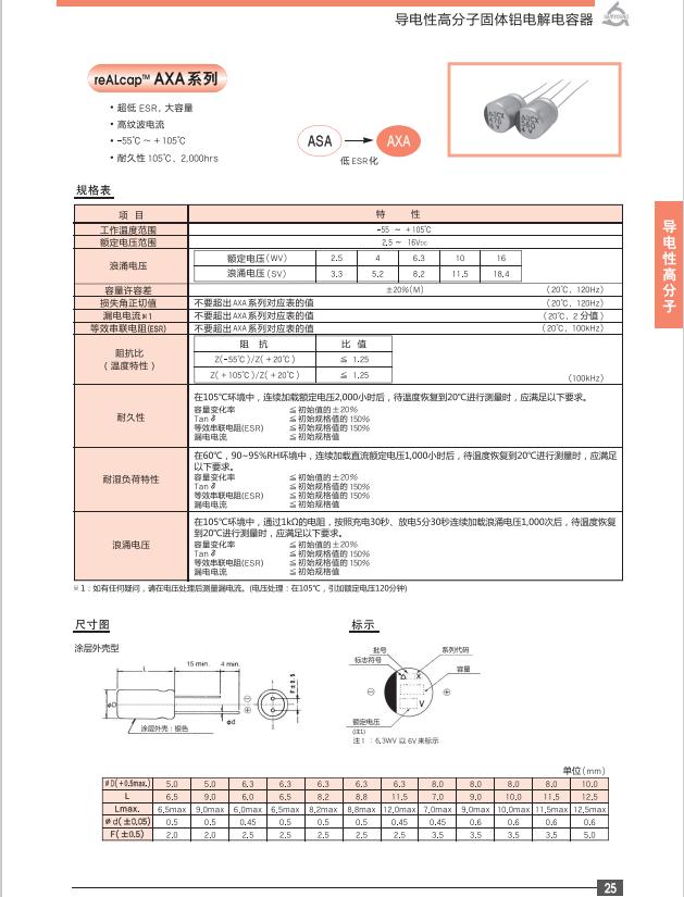 电解电容规格书